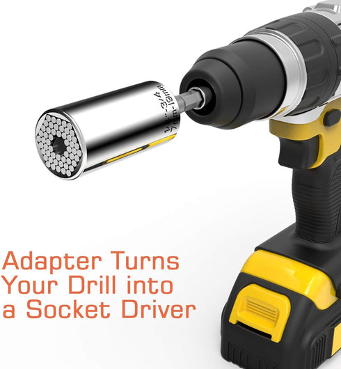 Universal Socket, Self-adjusting Socket Fits Standard 1/4'' - 3/4'' Metric 7mm-19mm, Adapter Socket for Wrench Ratchet & Power Drill, Tools Gifts for Men Him Husband Dad Father DIY Handyman Women by EFFECTEER