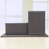 KINGFOM PU Leather Desk Organizer, Pencil Holder with Business Cards Stand, School Office Supplies Caddy - Brown