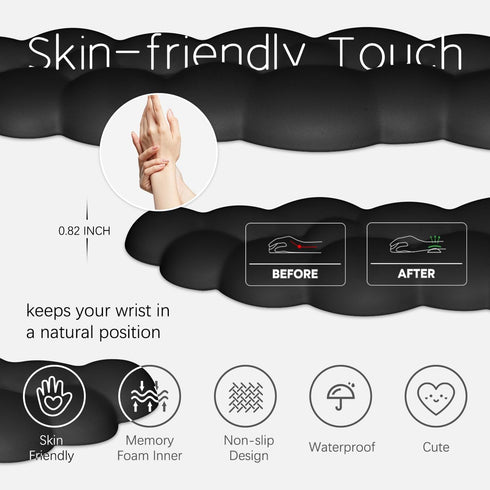 Cloud Wrist Rest Keyboard Palm Rest with Non-Slip Base for Computer Gaming Wrist Rest, YAMJUG Cloud Arm Rest Keyboard