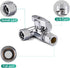 Lead-Free Brass Chrome-Plated Add-A-Tee 3-Way Angle Stop Valve, 3/8 Inch for Water Filters