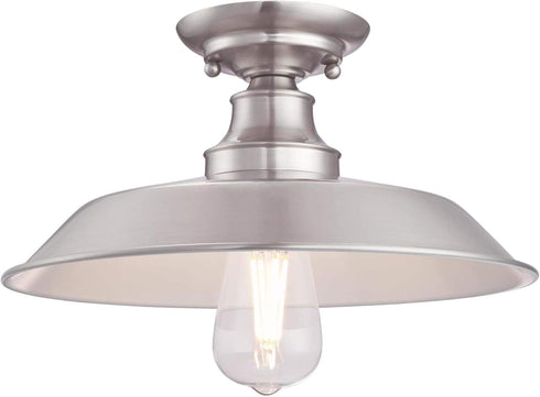 Westinghouse 6370200 Iron Hill 12-Inch, One-Light Indoor Semi Flush Mount Ceiling Light,