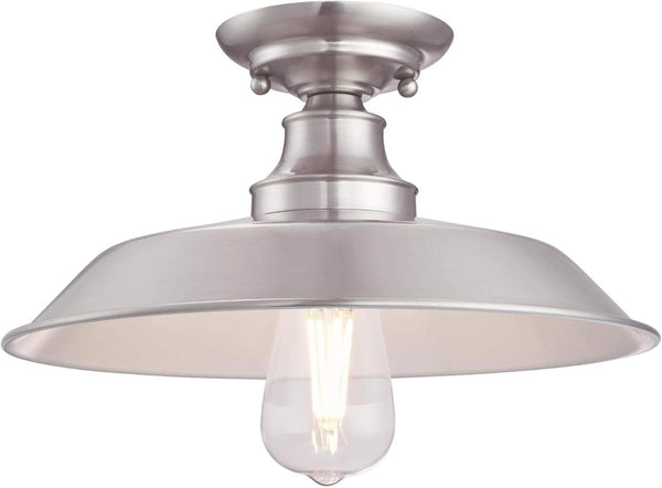 Westinghouse 6370200 Iron Hill 12-Inch, One-Light Indoor Semi Flush Mount Ceiling Light,