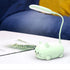 Cute Cat LED Desk Lamp for Kids, USB Rechargeable Reading Light, Portable Flexible Gooseneck Cartoon Desk Lamp (Green)