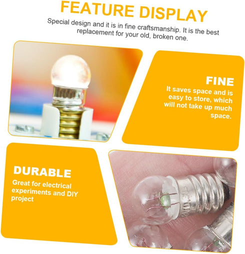50pcs Bulbs Bulbs Bulb Bulb Bulb Small Science Experiments Electricity Kit Round Light Science Kit Teaching Supplies