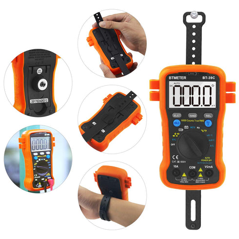 BTMETER BT-39C True RMS Digital Multimeter, Auto Ranging for AC DC Voltage, Current, Resistance Tester