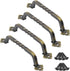 OVOV Barn Door Pull Handle Hardware - 4 Pack for Wooden Garden Gate Shed Cabinet Door (Bronze)