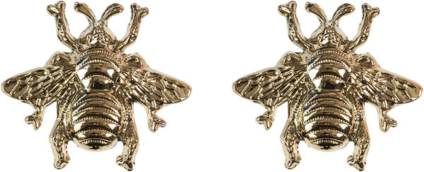 SANCHAKOU Metal Cabinet Handles 2 Pack Brass Bedside Table Small Bee Handle Wardrobe