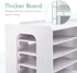 SONGWAY Desktop Mail Sorter Organizer - Small File Organizer with 12 Slots for Desk Bills and Ink Pad Storage