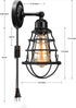 2pack, LYOOWNG Plug in Wall Sconces Industrial Wall Lamp with Plug in Cord, Farmhouse Wall Sconces, Wire Cage Wall
