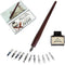 OPENDGO Calligraphy Pens Set - Handcrafted Wooden Dip Pen Calligraphy Set with 11 Nibs & Black Ink