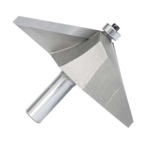 60 Bit,1/2" Shank,1-3/4" Depth,1" Degree Extra Large Chamfer Router Cutting Cutting Length Horse Nose Bevel Bits,Eased