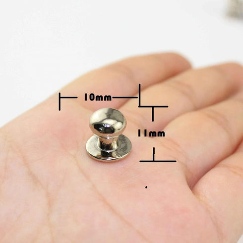 dophee 10Pcs Mini Drawer Knobs, Silver Zinc Alloy Pulls for Jewelry Box, Cabinet, Dresser, Closet, 0.39"x0.43"