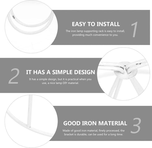 4-Pack 3.34X3.14X3.14In OSALADI Lampshade Frame Cone Shape Wire Lamp Cover with Ring Support for Diy Lamp Projects