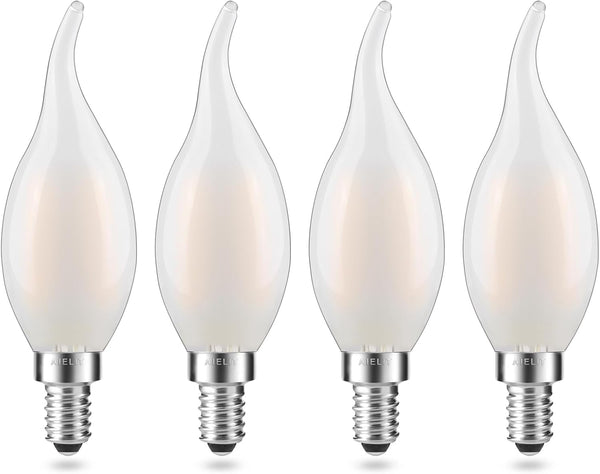 Frosted E12 LED Candelabra Bulb, 2 Watt(25W Equivalent), Soft Warm 2700K, Dimmable