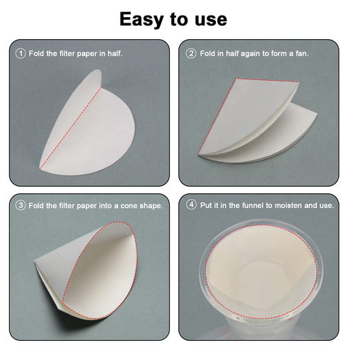 StonyLab Qualitative Filter Paper Circles, 74mm Diameter Cellulose Filter Paper, Pack of 100 with 20 Micron Retention