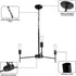 3 E26 Modern Farmhouse Chandelier Light Black Chandeliers for Dining Room Light Fixture, Round Iron Candle Chandelier