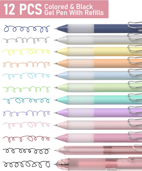 Nicpro 78 PCS Aesthetic School Supplies, Cute Pen Case, 12 Pastel Highlighters, 12 Gel Pens, 10 Mechanical Pencils