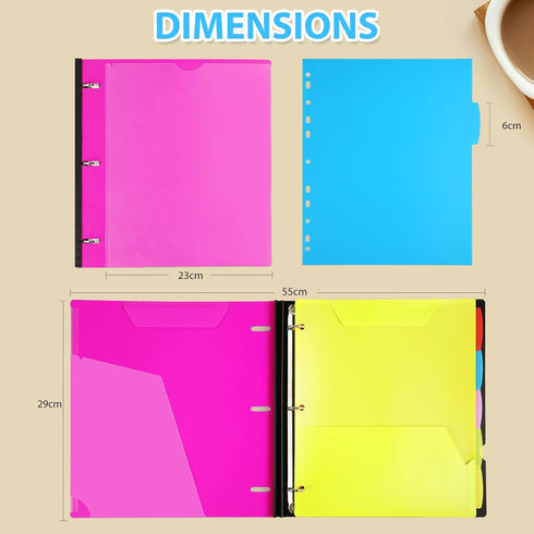 WOT I All-in-one Telescoping Binder Notebook 2PCS, Refillable 3 Ring Binder with Customized Cover, 60 Sheets Notepaper