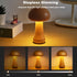 Small Wood Mushroom Lamp, LED Cordless Touch Lamp, Portable Dimmable Battery Lamp for Bedroom Nightstand