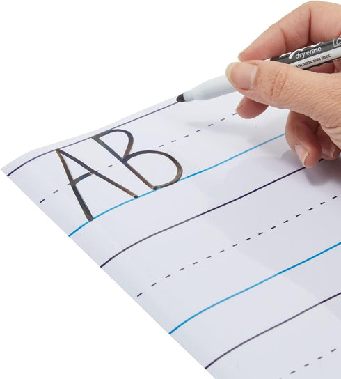 Bright Creations 2 Sheets of Magnetic Lined Handwriting Paper for Whiteboard, Dry Erase Sentence Strips for Classroom