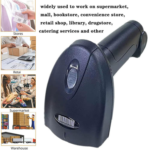 Rabitpos 1D 2D QR Code Scanner, Handheld Barcode Scanner Wireless Support Screen Scanning, Automatic Sensing Reader