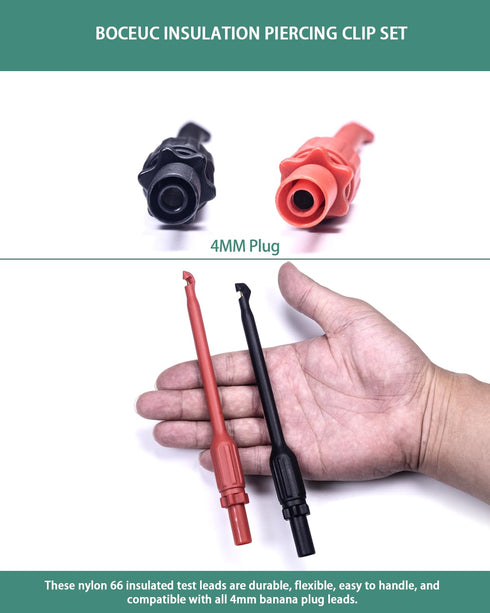 4mm Mulitimeter Test Probes Wire Piercing Probe Kit for Banana Extended Test Cable Automotive Diagnostic Car Test Tool