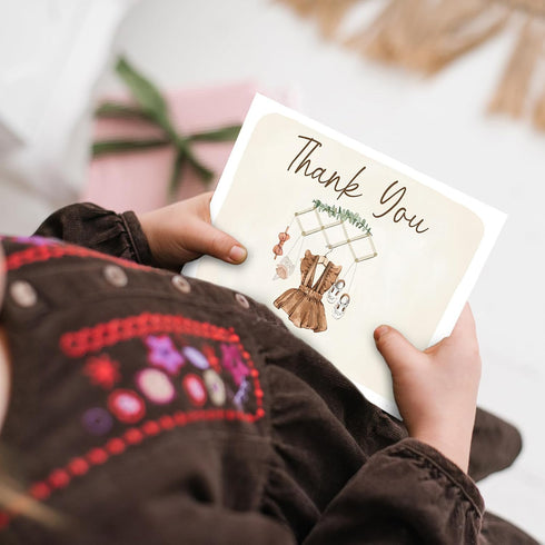 50 Pack Whaline Baby Shower Thank You Cards Boxed Vintage Khaki Cloth Note Card with Envelopes Stickers Greeting Blank