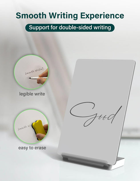 Yagee Desktop Whiteboard with Storage - Dry Erase Board with Phone & Tablet Stand, Double-sided Writing Board