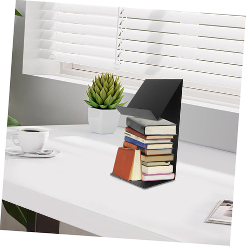 Cabilock Wide Bookshelf Rack Bookends for Heavy Books Flyer Holder Heavy Duty Easel Stand Metal Bookends Picture Frame
