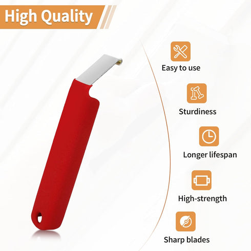 Vinyl Siding Removal Tool, Steel Blade Siding Zip Tool with Extra Long Non-Slip Grip Handle (Red)