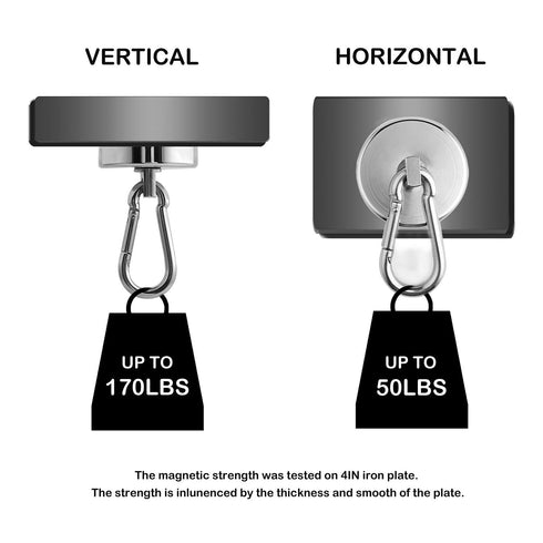 Magnetic Hooks 170lbs Heavy Duty Neodymium Magnet Carabiner for Hanging (170LBS-8PACK)