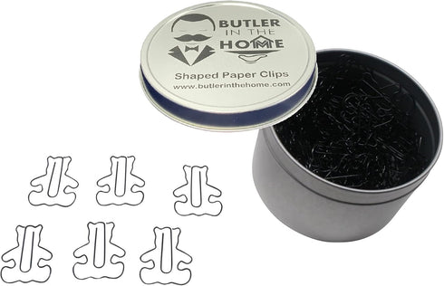 Bear Shaped Paper Clips, 100 Count, Great for Collectors or Office Gift, Comes in Round Tin with Lid