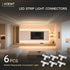 6 Pack 2-Pin 8mm 12/24V Led Strip Light T-Shaped Corner Connectors,Unwired Clips Transparent Solderless No Dark Area