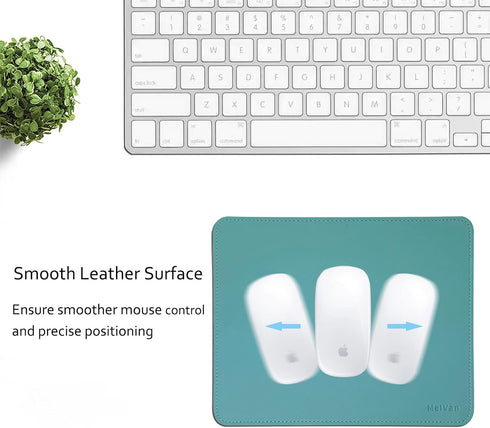 MelVan PU Leather Mouse Pad with Stitched Edge, Waterproof Gaming Mouse Pad Mat for Computers, Laptop, Office & Home,