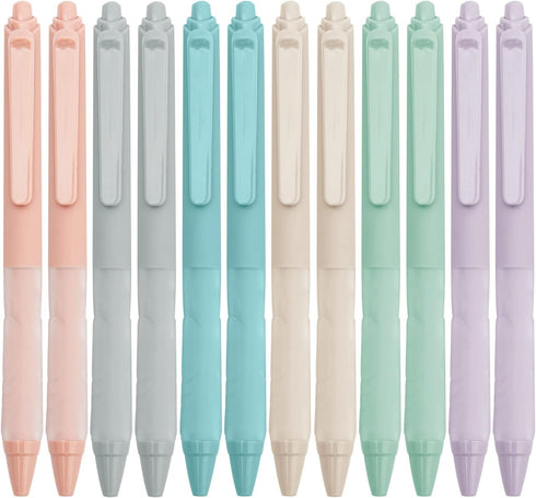 Linbsunne Ballpoint Pens, Medium Point 1mm Black Pen, Super Soft Grip, 12-pack for Men Women