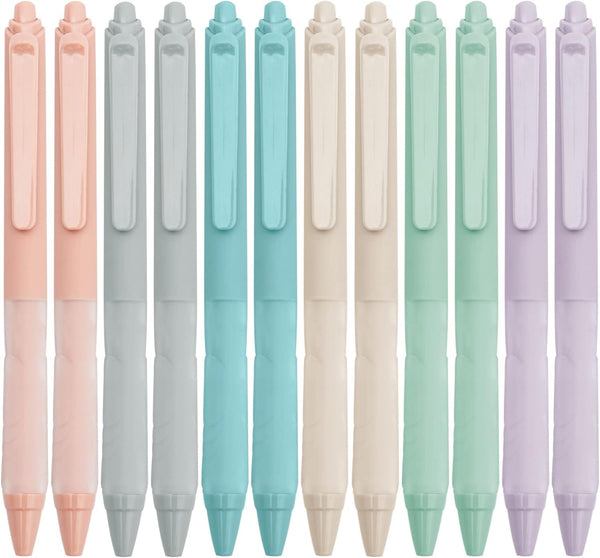 Linbsunne Ballpoint Pens, Medium Point 1mm Black Pen, Super Soft Grip, 12-pack for Men Women