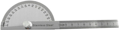 Stainless Steel 180 Degree Protractor Angle Finder, Arm Rotary Measuring Ruler, 10cm