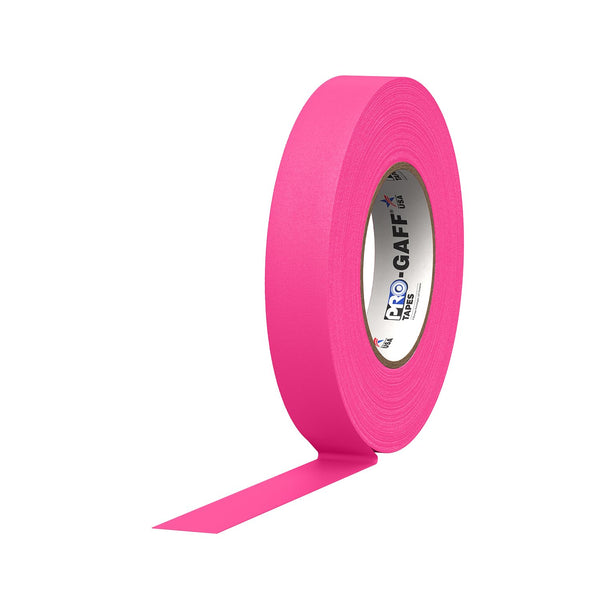ProTapes Pro Gaff Premium Matte Cloth Gaffer's Tape, 1" Width, 50 yds Length, Fluorescent Pink