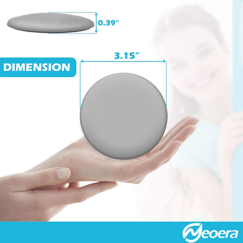 Neoera 3.15" Round Soft Rubber Door Stopper Wall Protector, Premium Self Adhesive Door Bumper (Gray, 4 Pack)