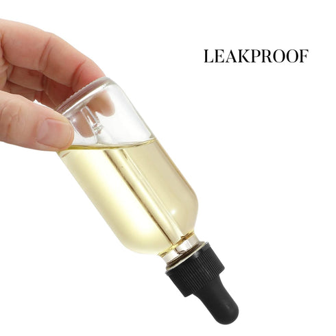 12 Pack 2 oz Glass Eye Dropper Bottles with 3 Stainless Steel Funnels, 1 Long Pipette Dropper, 24 Labels