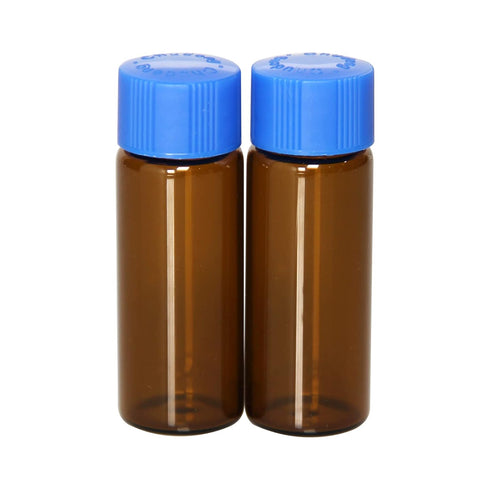 8 Pcs 20ml Glass Vials with Screw Caps, Amber Glass Vials with 4 Colors Caps, Leak-Proof Glass Bottles