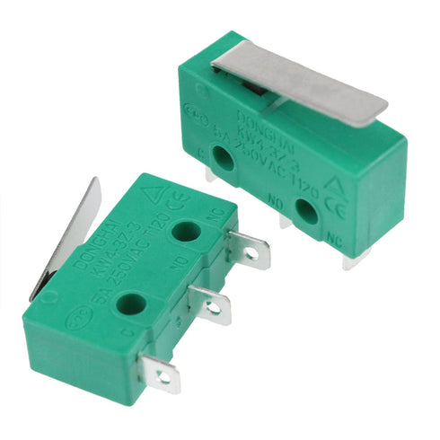 KW4-3Z Micro Limit Switch, Three-Pin Roller Waterproof Travel Limit Switch, Green 4 PCS