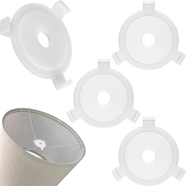 OIIKI 4pcs Lamp Shade Adapter Ring, White E27 Lamp Shade Reducer Rings,