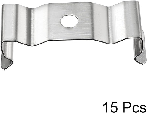 uxcell T8 Clips Bracket Hanger for Integrated Tube Light Fixture, Nickel-plated Manganese Steel, Pack of 15
