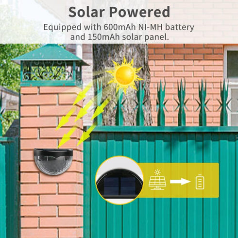 anso Waterproof Solar LED Wall Light for Garden and Pathway Decor (White, Black)