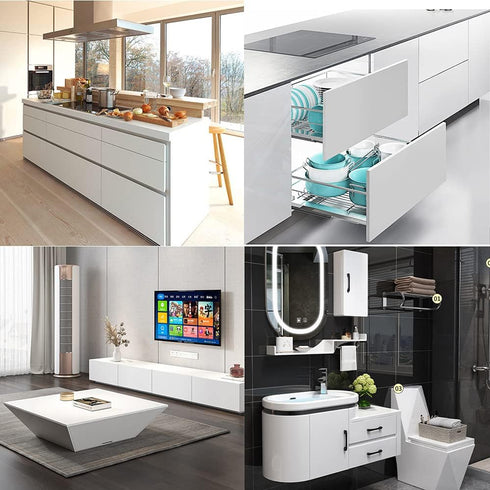 15.8"X78.7" Glossy Self-Adhesive Removable Wallpaper, White Vinyl Contact Paper for Countertops, Cabinets