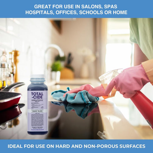 2X 16 Oz ForPro Total-Cide Disinfectant Solution, Concentrated Formula, Hospital Grade Sanitizer & All Purpose Cleaner