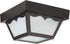 Nuvo SF77/863 Poly Frame Carport Flush Mount with Frosted Acrylic Panels, Black,