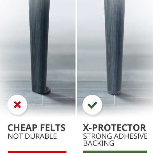 X-PROTECTOR Felt Furniture Pads - 48 Premium Floor Protector Pads for Wood Floors, Grey