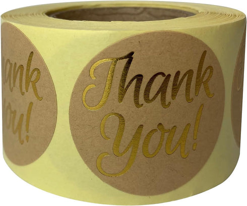 Great Papers! Thank You Stickers, Self-Adhesive, 250 Pack for Small Businesses, Gifts, and Weddings (2017012)